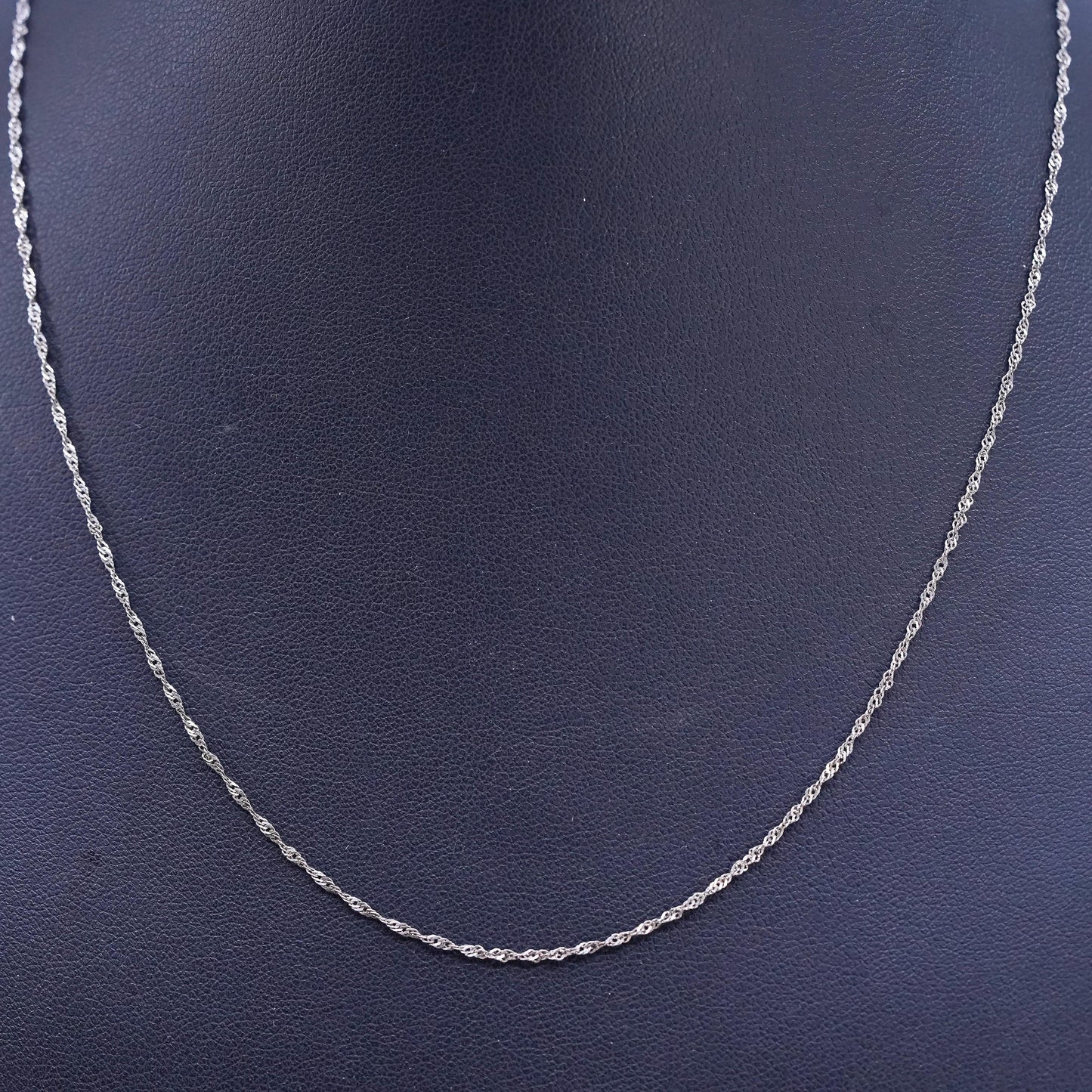 17” 1mm, Vintage Sterling silver necklace, twisted 925 chain