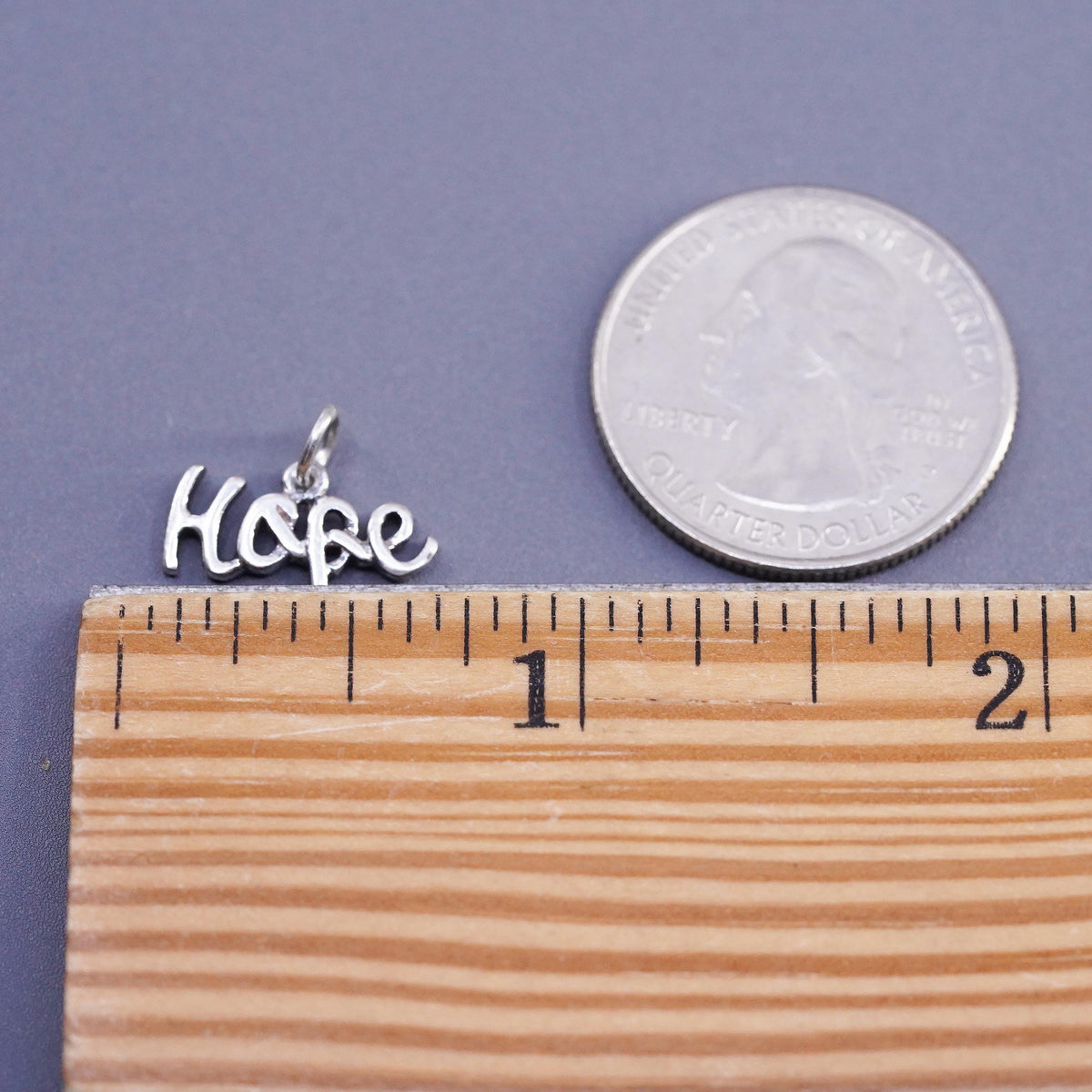Vintage sterling silver handmade pendant, 925 Hope charm