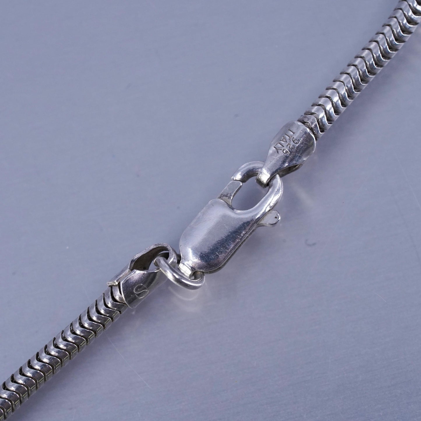 18” 2mm, vintage Italian Sterling 925 silver snake chain necklace