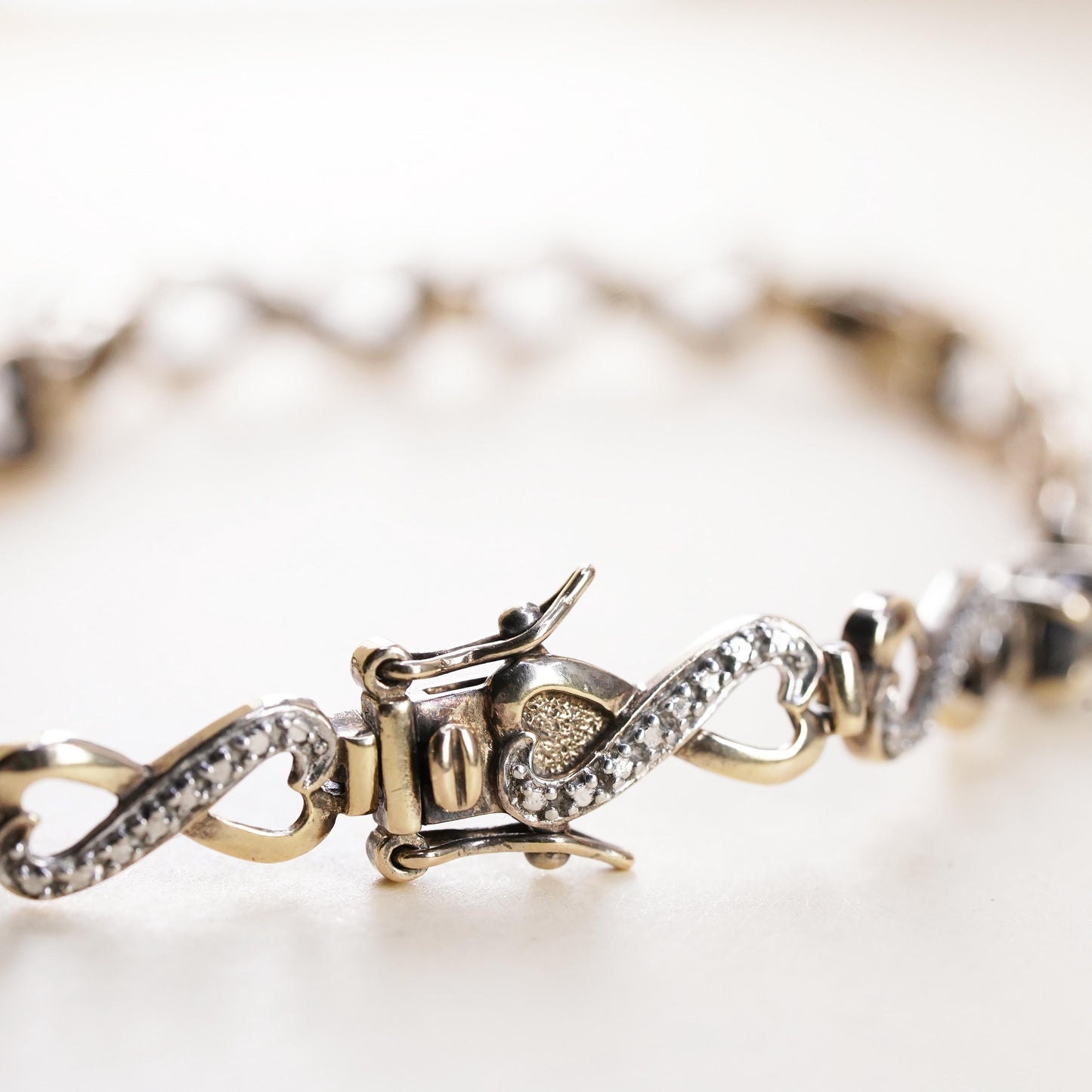 7.25”, vermeil gold sterling silver tennis bracelet, 925 oval sapphire diamond