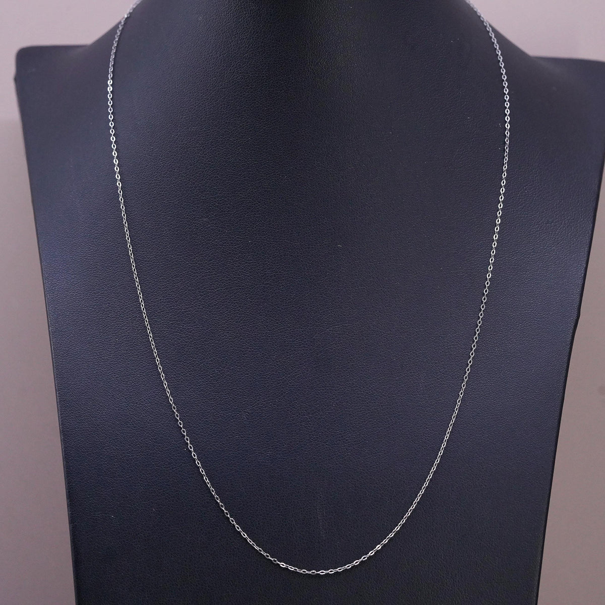 18+2" 1mm, Sterling silver handmade necklace, 925 flatten circle chain