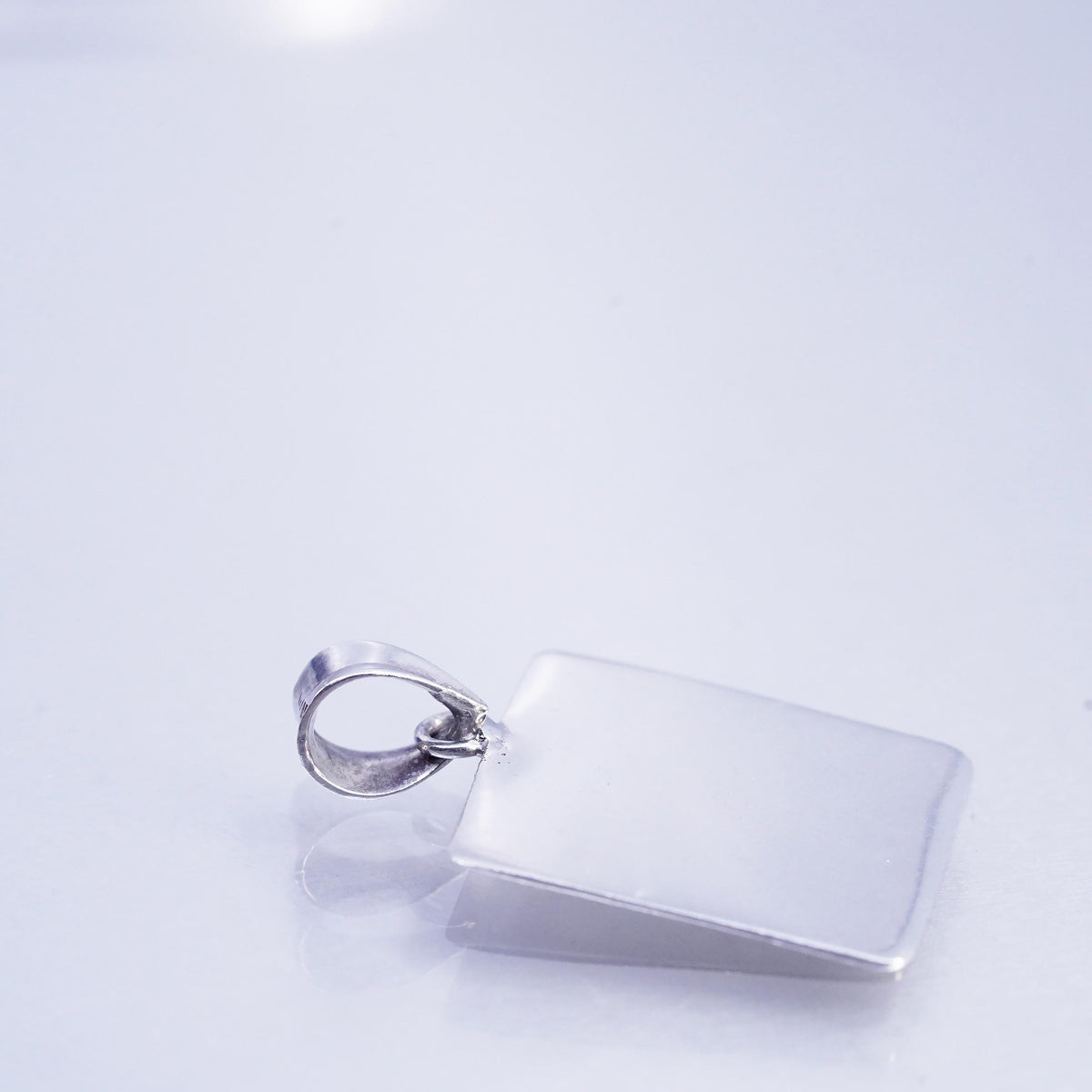 Vintage sterling silver handmade pendant, engravable 925 blank tag