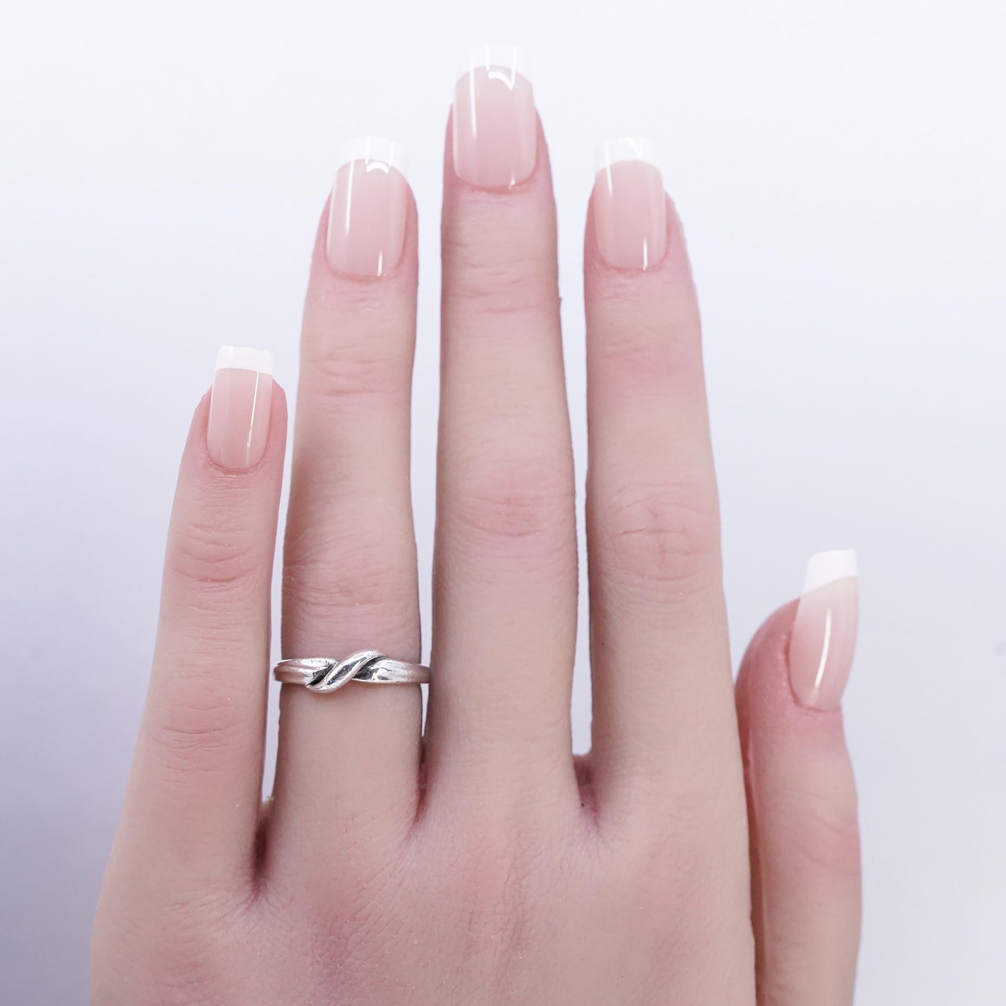 Size 6, southwestern Sterling 925 silver thin ring, wavy wave stackable band
