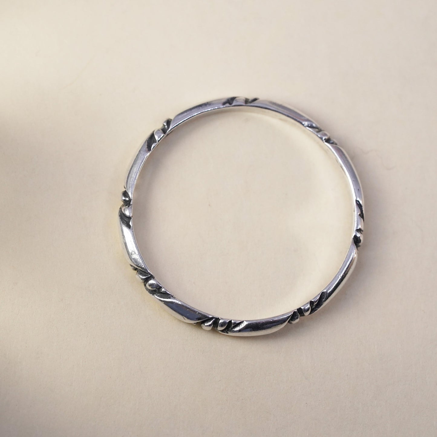 Size 10, vintage Shube Sterling silver handmade ring, stackable 925 cable band