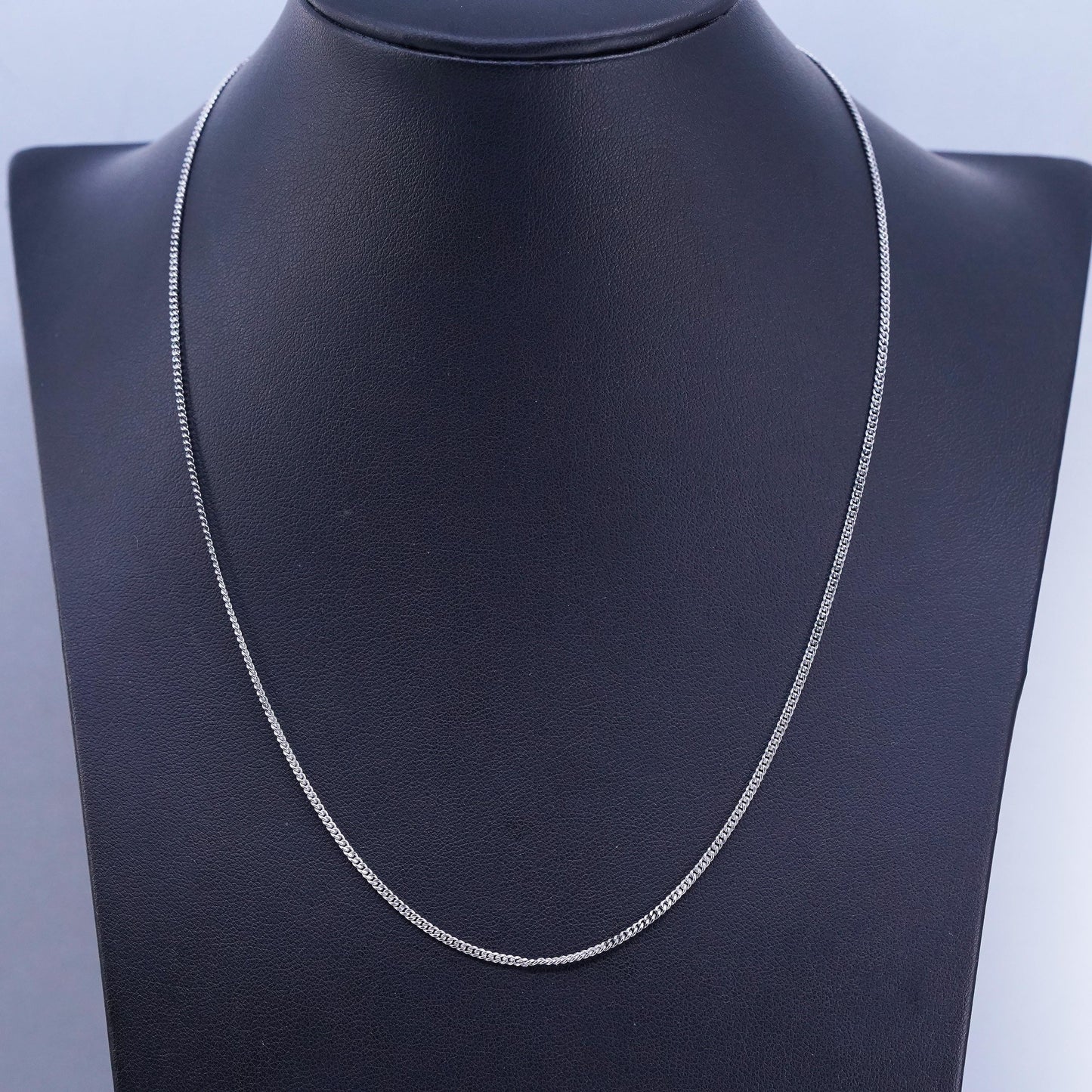 18” 2mm, vintage Italy Sterling 925 silver curb chain necklace
