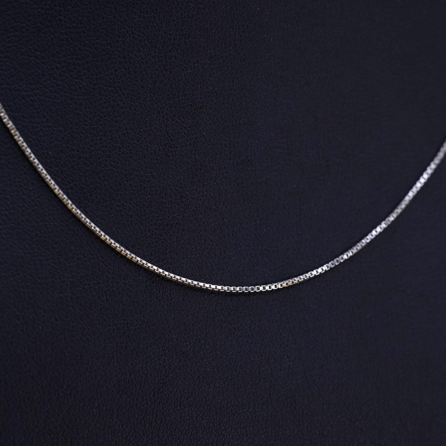 18", 1mm, Vintage Sterling silver box chain, Italy 925 necklace