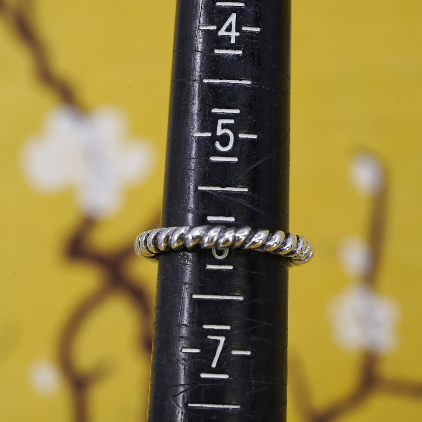 Size 6, vintage Sterling silver handmade ring, Mexican 925 cable band