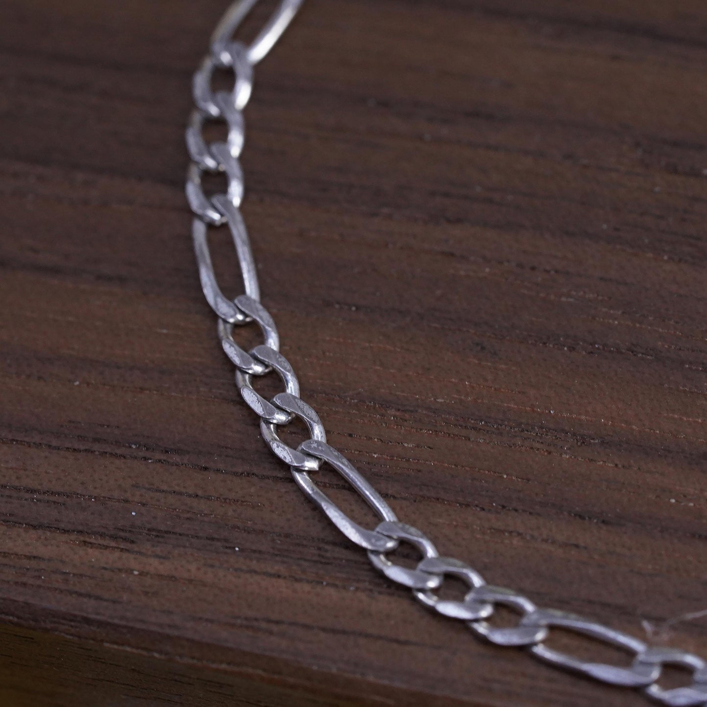 7.25", vintage Italian Milor Sterling silver bracelet, 925 figaro link chain
