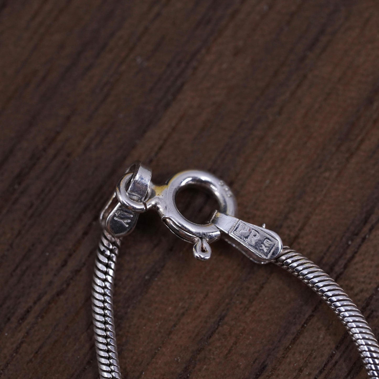 24”, 1.6mm, vintage sterling silver snake chain, textured 925 necklace
