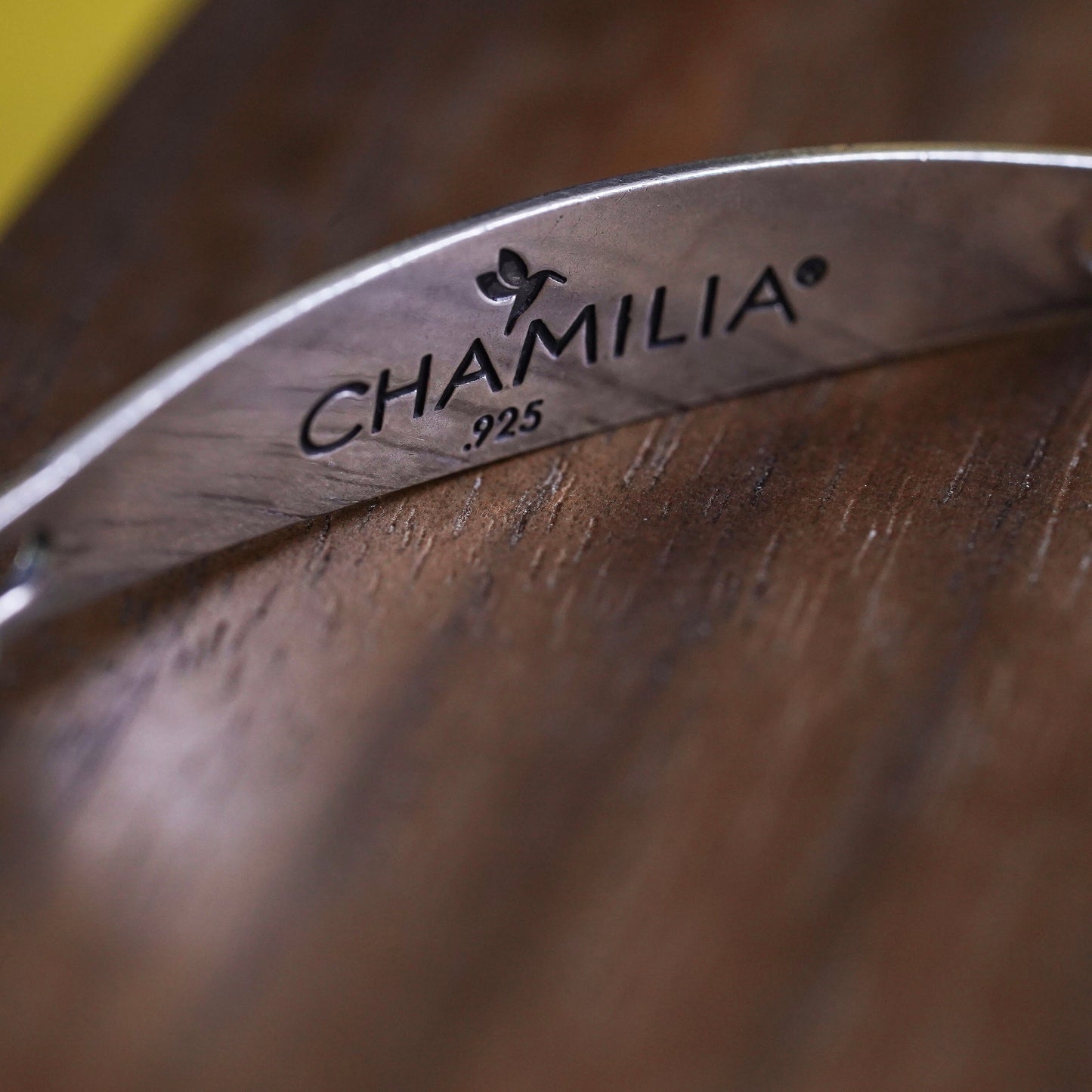 6.25", vintage CHAMILIA CHAM sterling silver bracelet, 925 hinged bangle arrow