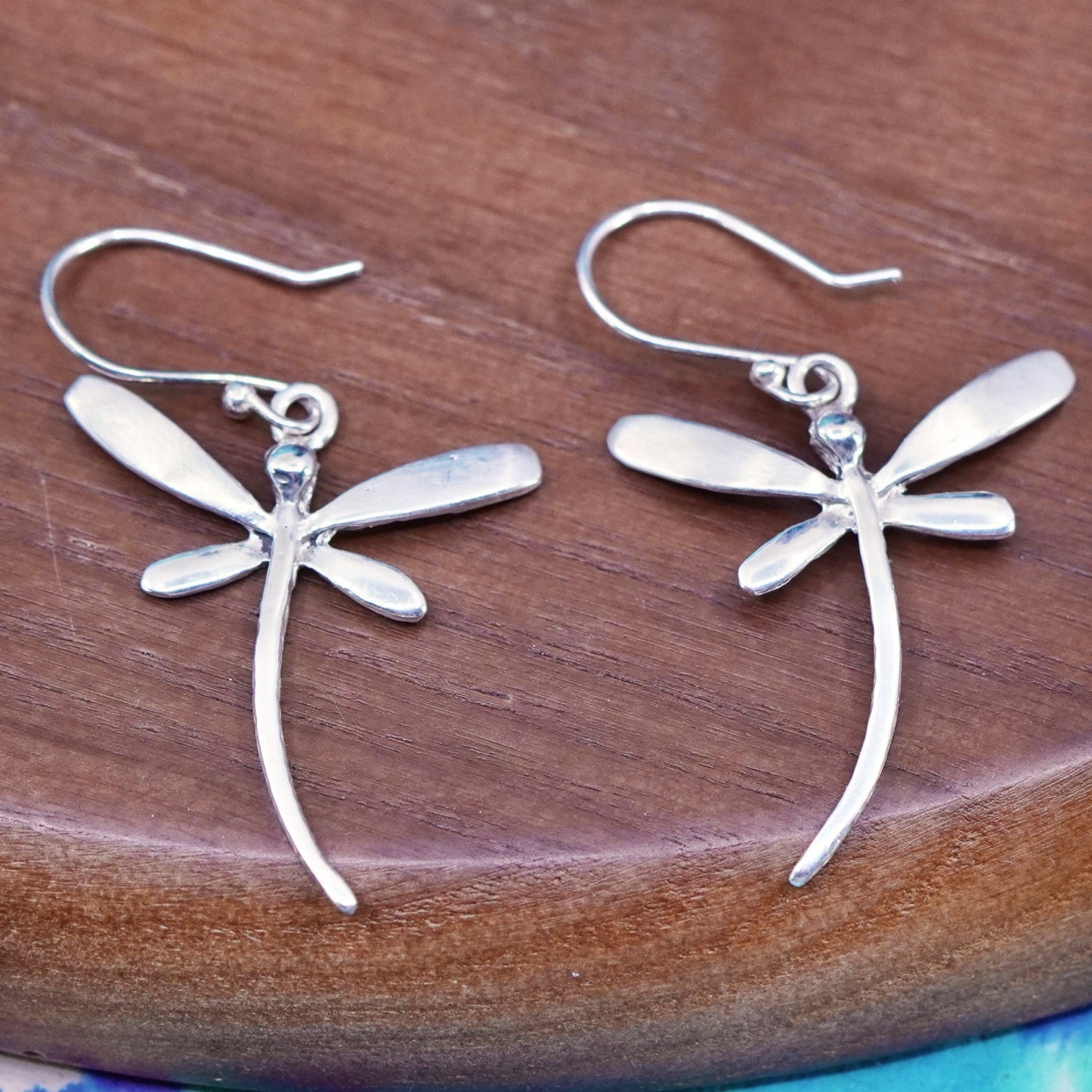 Vintage Mexico sterling silver handmade earrings, southwestern 925 dragonfly