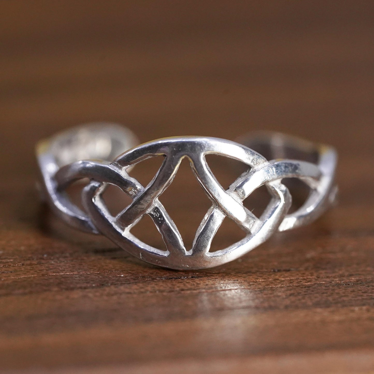 Size 3.5, vintage Sterling silver handmade Celtic knot ring, 925 band