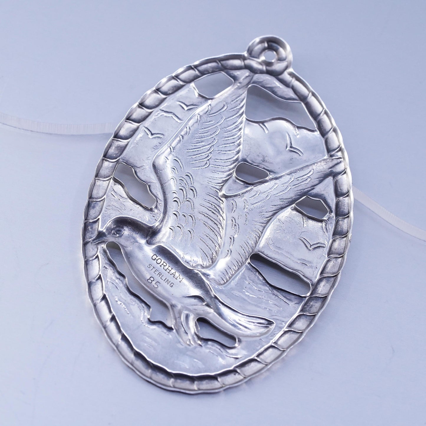 Vintage 1985 Gorham Herald handmade dove bird Sterling 925 silver Ornament