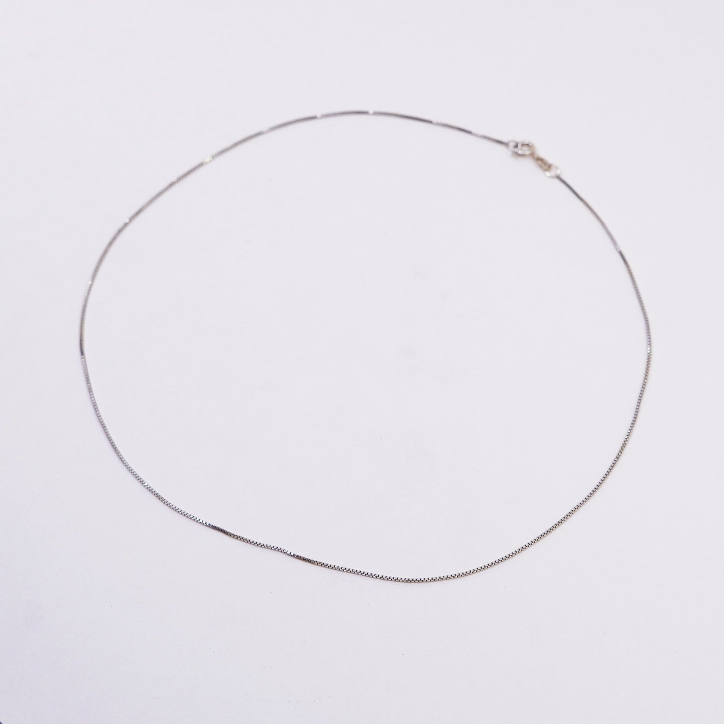 18”, 1mm, Vintage vermeil gold over sterling 925 silver box chain, necklace, stamped 925