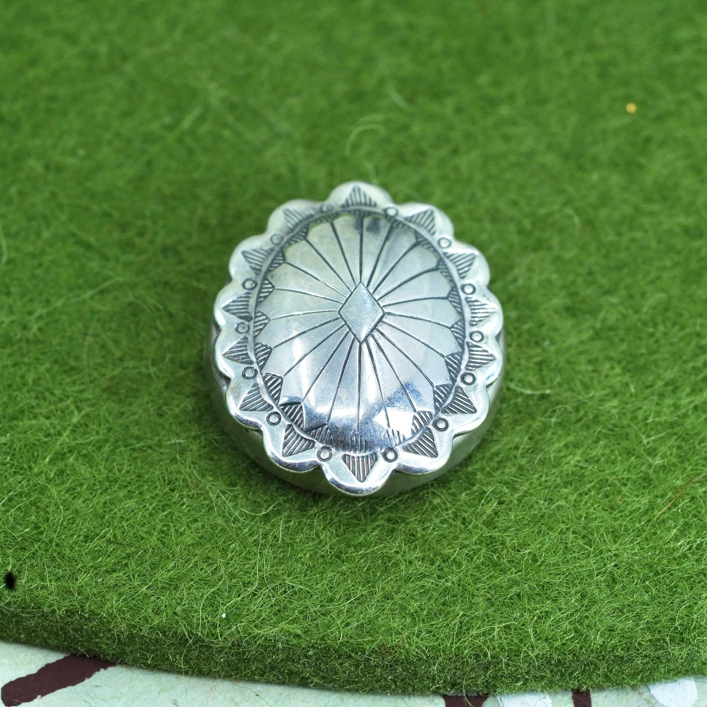 Native American handmade sterling silver 925 button cover