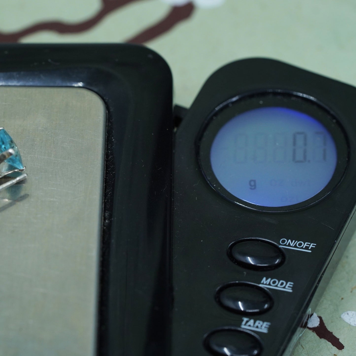 sterling silver earrings with square blue topaz details, 925 silver studs
