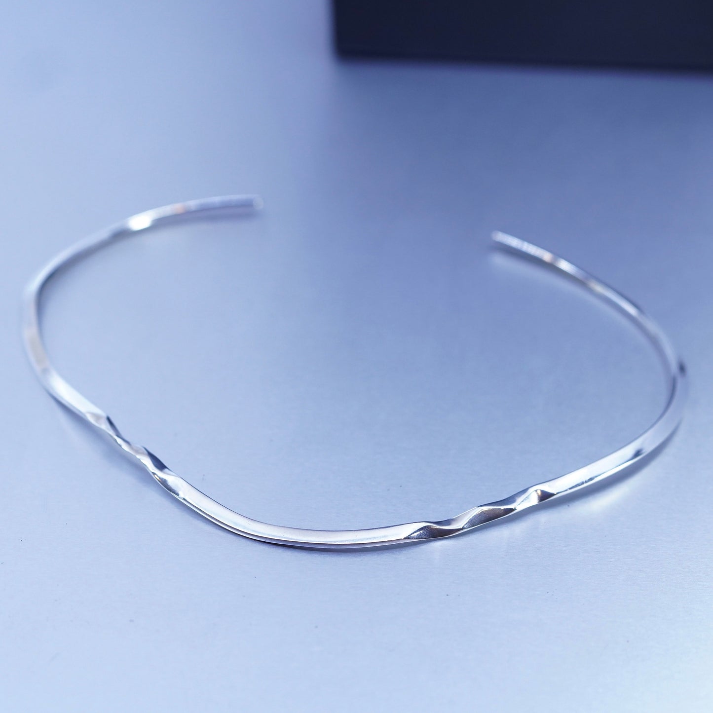 12”, vintage Sterling 925 silver handmade choker collar necklace
