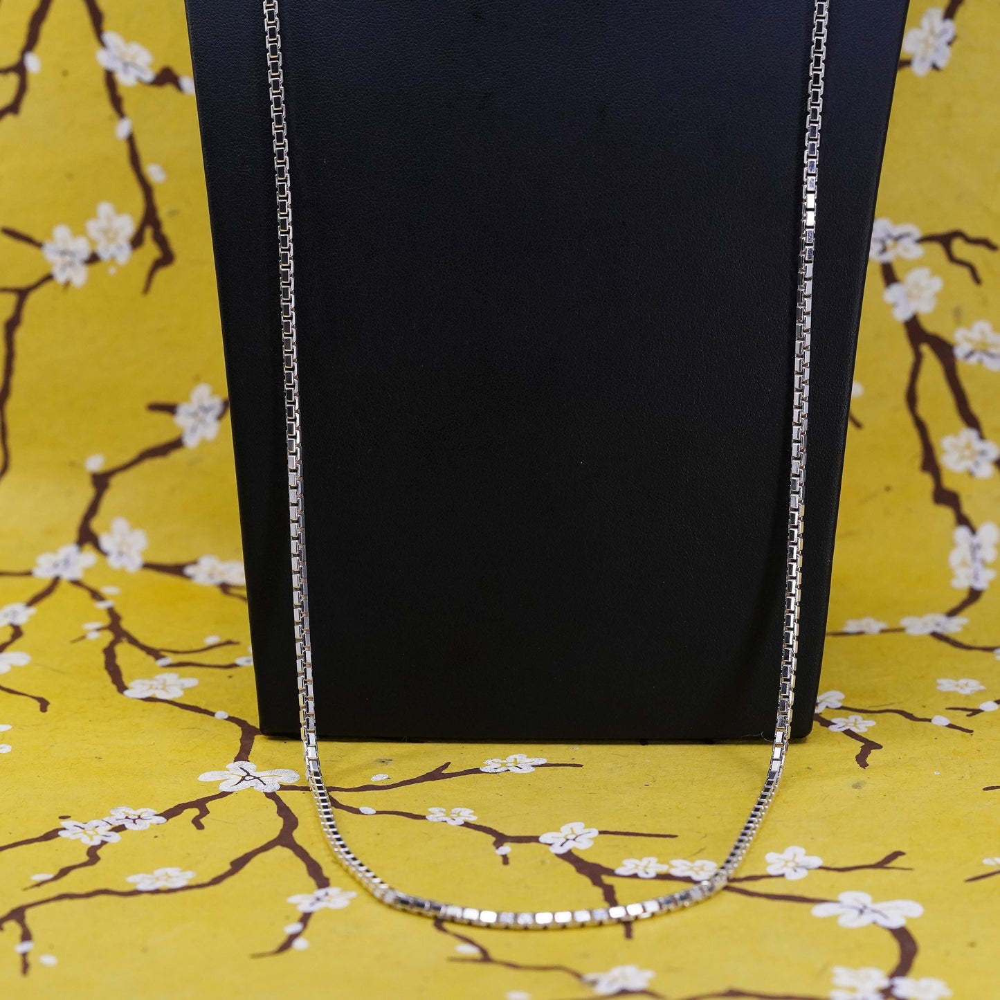 34” 3mm, , vintage Sterling silver bold box chain, Italy 925 necklace