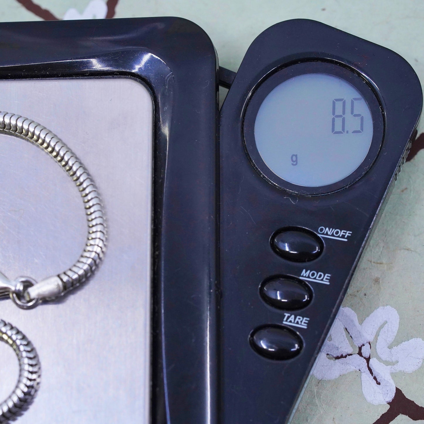 8.75”, 3mm, vintage Italy Sterling 925 silver bracelet, bold snake chain