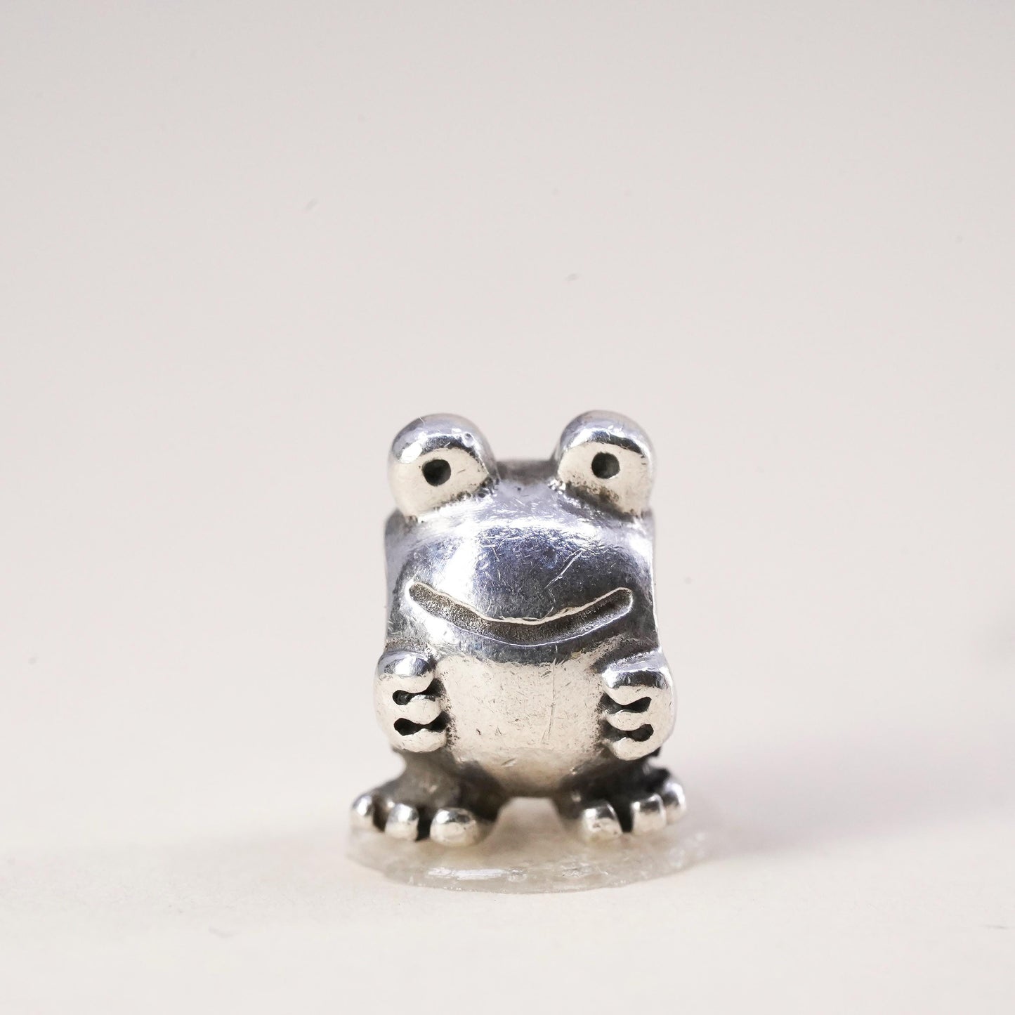 Vintage ALE Pandora sterling silver frog charm, 925 bead pendant