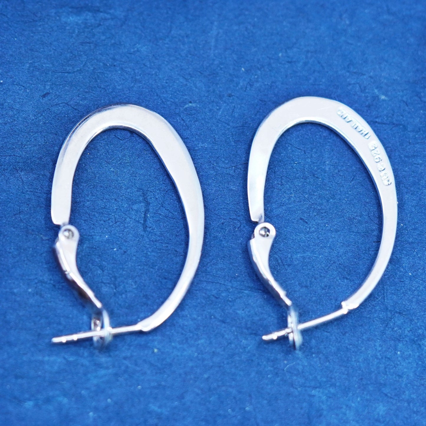 1”, vintage Sterling silver handmade earrings, 925 hoops