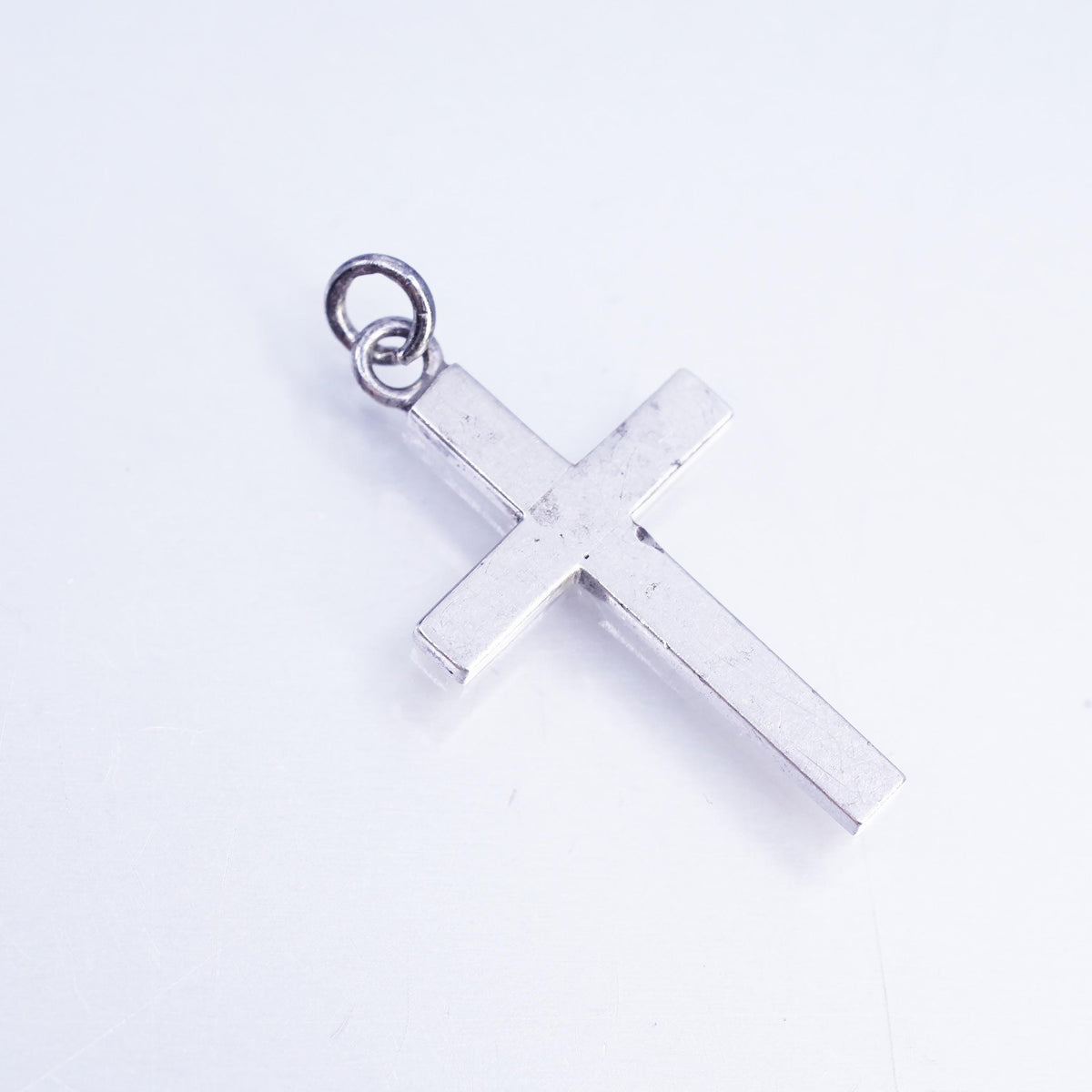 Vintage Sterling Silver 925 Plain Cross Pendant, Simple Christian Cross Charm