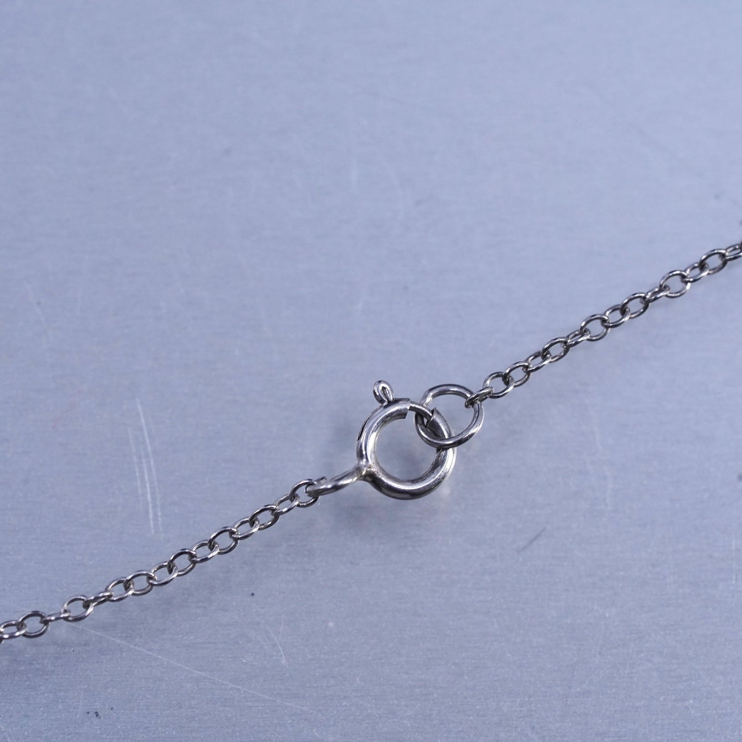 16+1”, Sterling 925 silver circle necklace healing hand pendant cluster cz