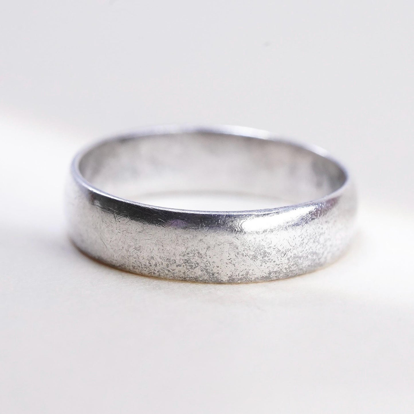 Size 5, Vintage Mexican sterling silver handmade ring, 925 band, wedding band
