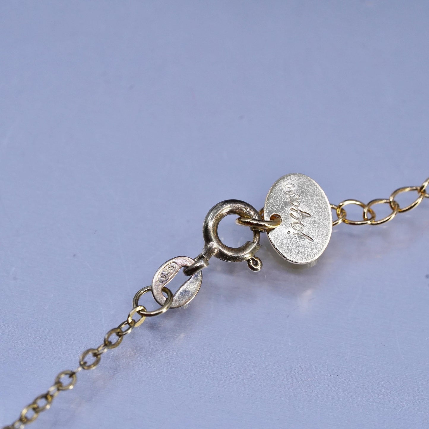 18+2", vermeil gold Sterling Silver 925 necklace labradorite teardrop pendant