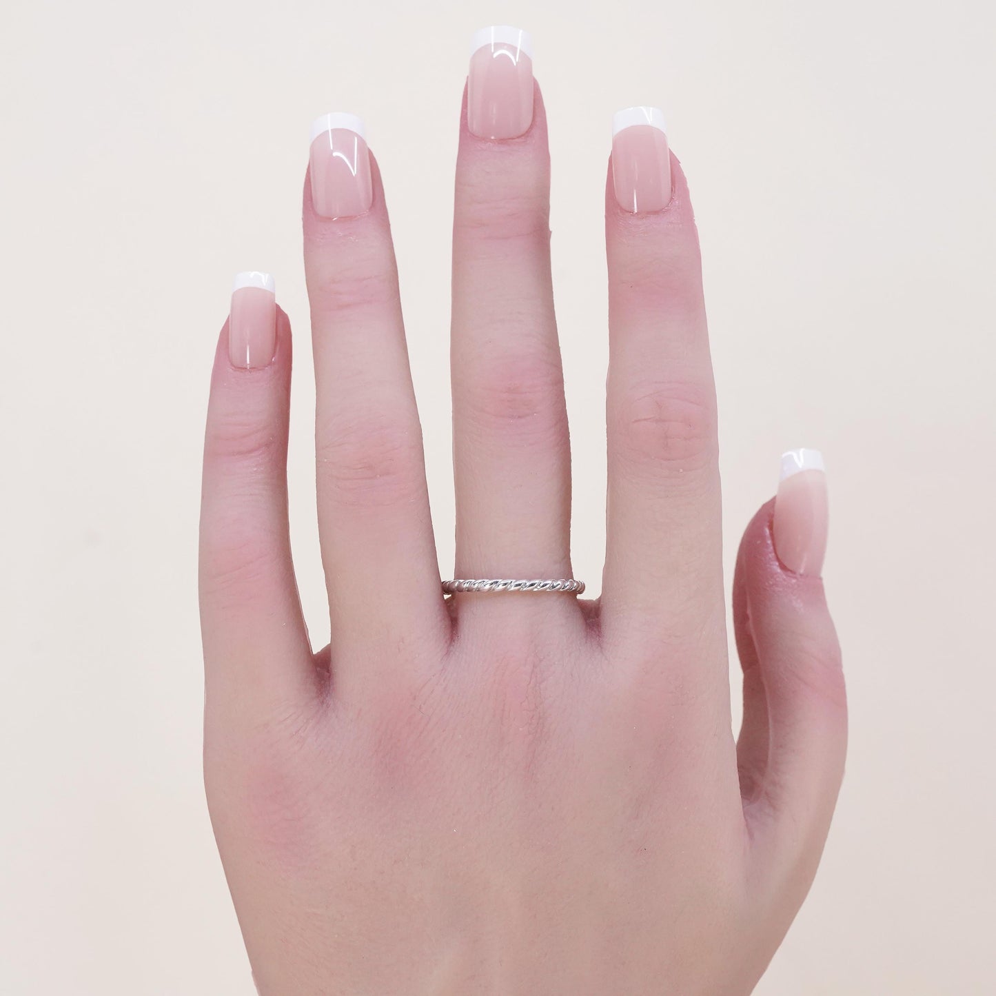 Size 10.25, vintage sterling silver handmade ring, 925 thin stackable band