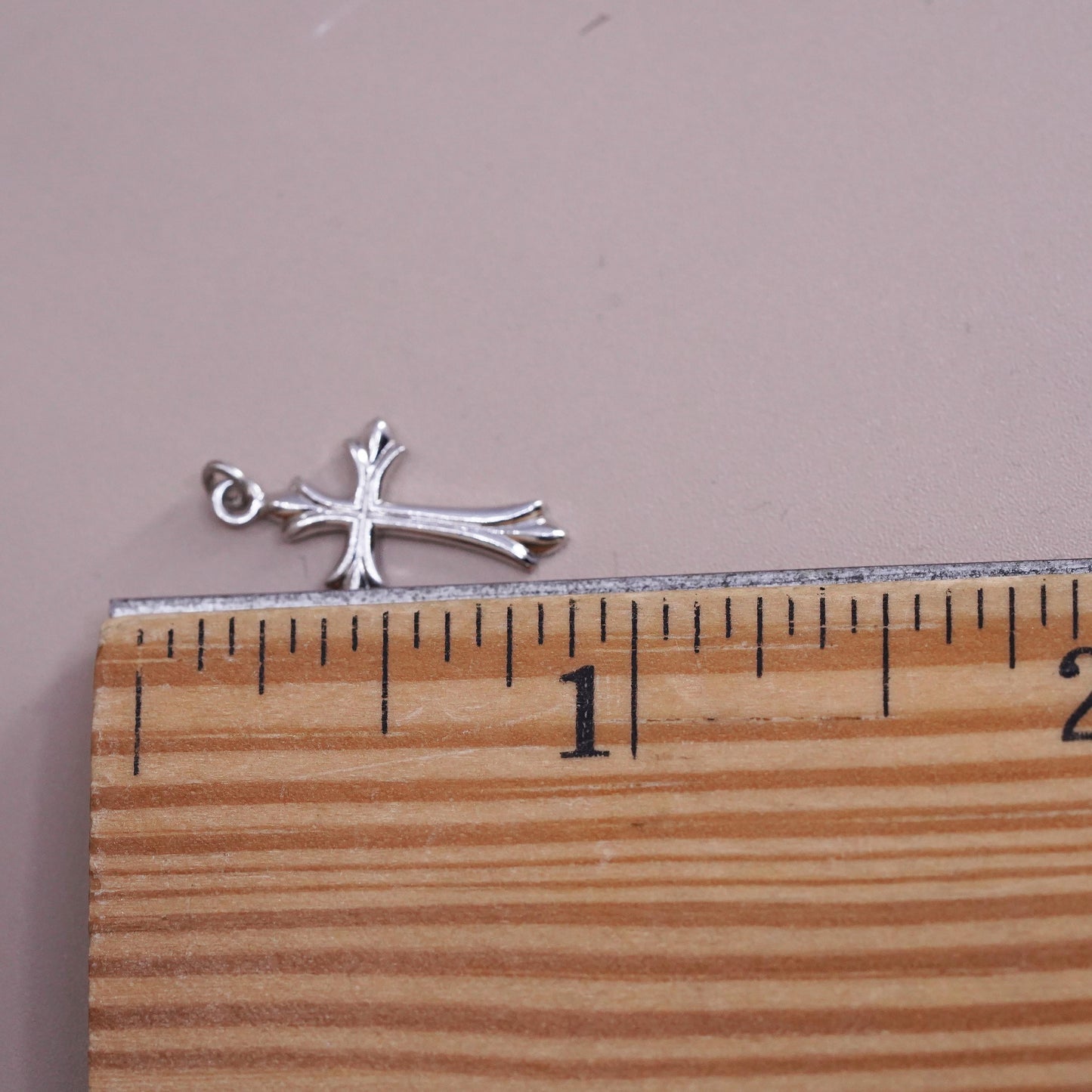 Sterling silver handmade charm, solid 925 silver cross pendant