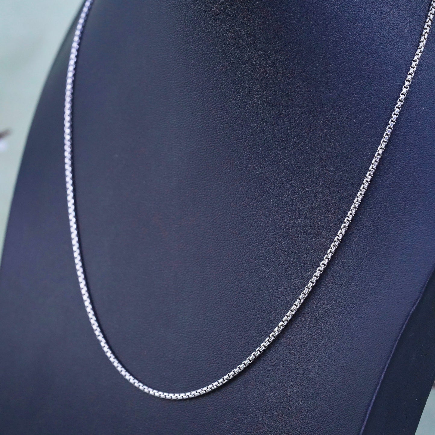 18" 2mm, vintage sterling silver box chain, 925 necklace