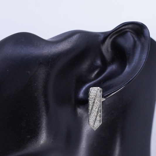 Vintage Sterling 925 silver handmade textured chain earrings