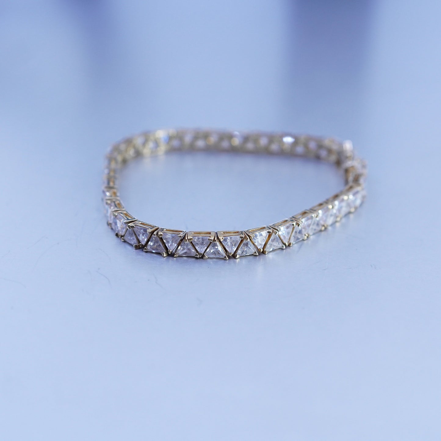 7.25”, Italy vermeil gold filled Sterling 925 silver tennis bracelet chain cz