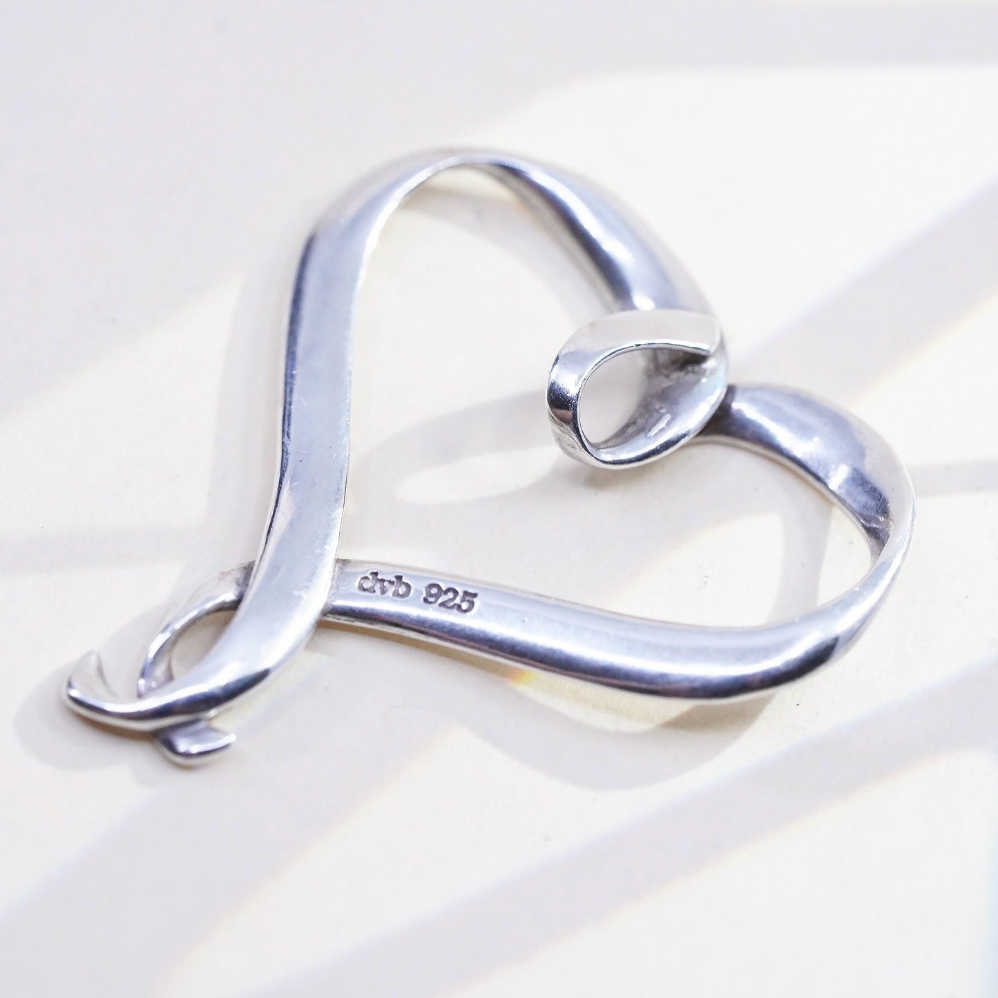 Vintage Laurel Elliot DVB sterling silver heart, 925 inscription charm