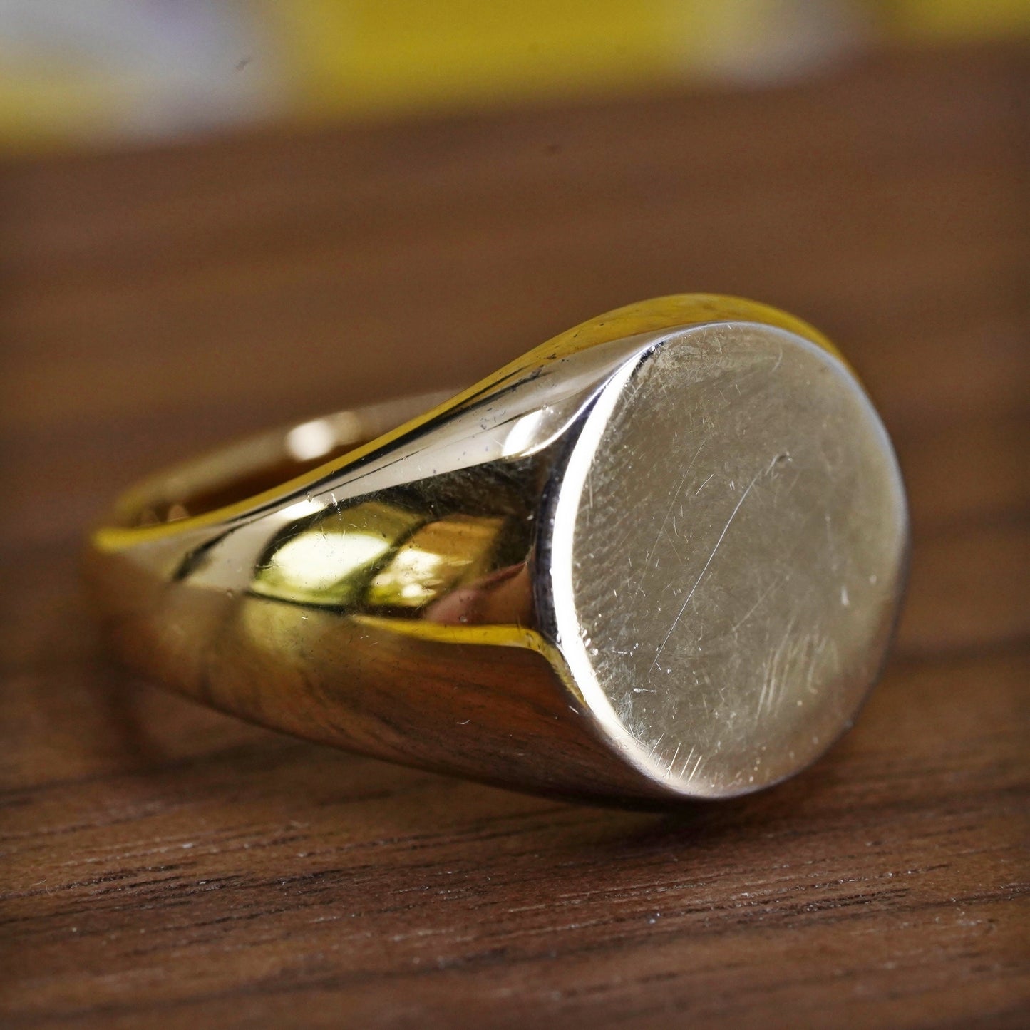 Size 6, vintage vermeil gold over Sterling silver handmade ring, 925 blank band