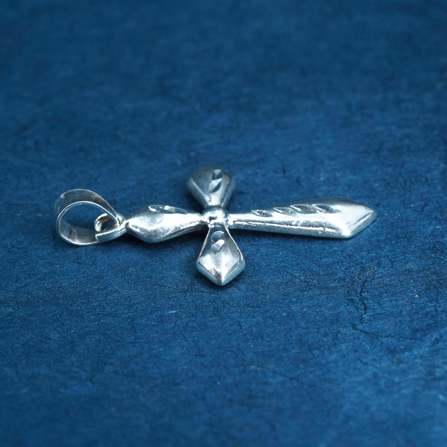 Vintage Sterling silver Handmade charm, 925 cross pendant