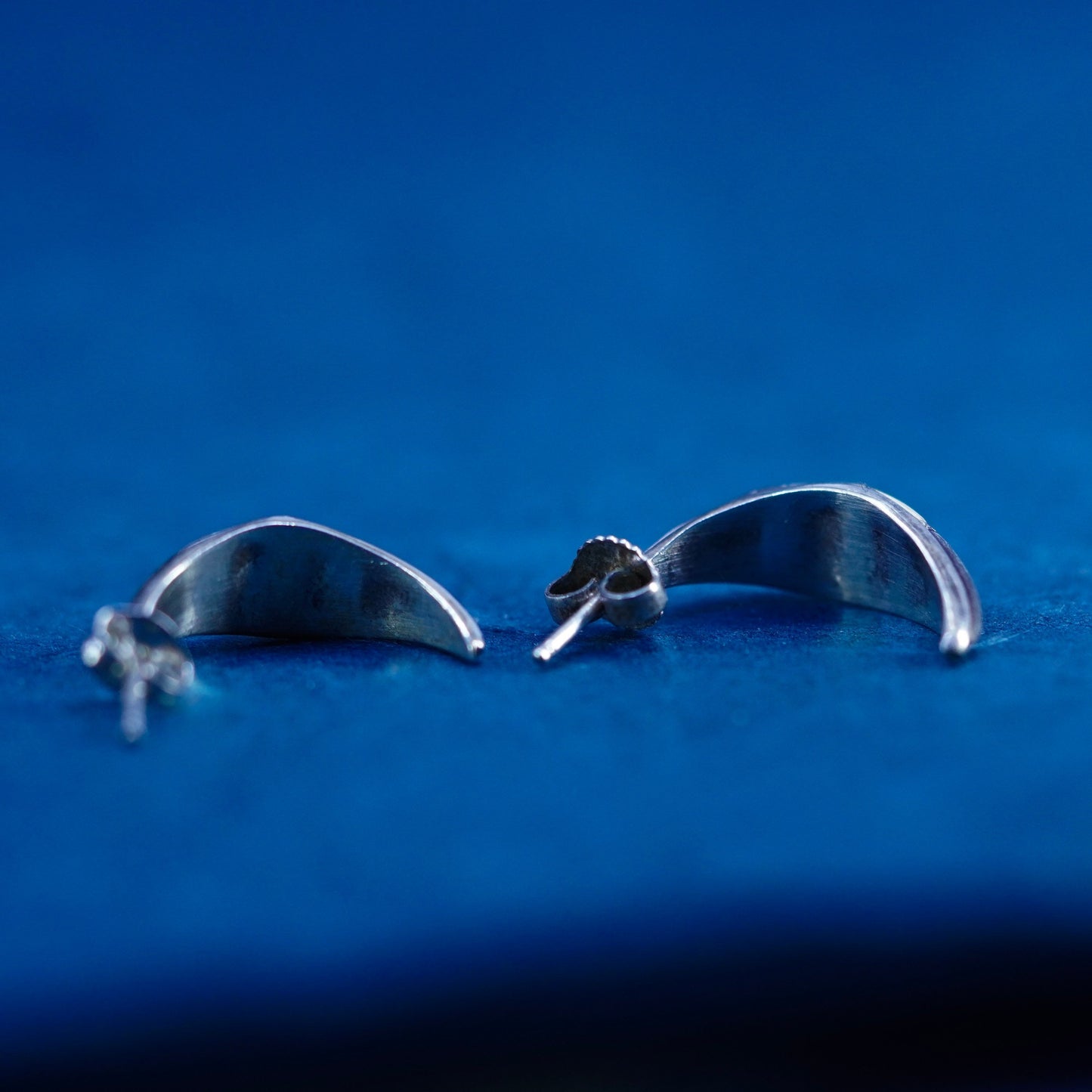 sterling silver handmade earrings, 925 studs with mother of pearl onyx inlay