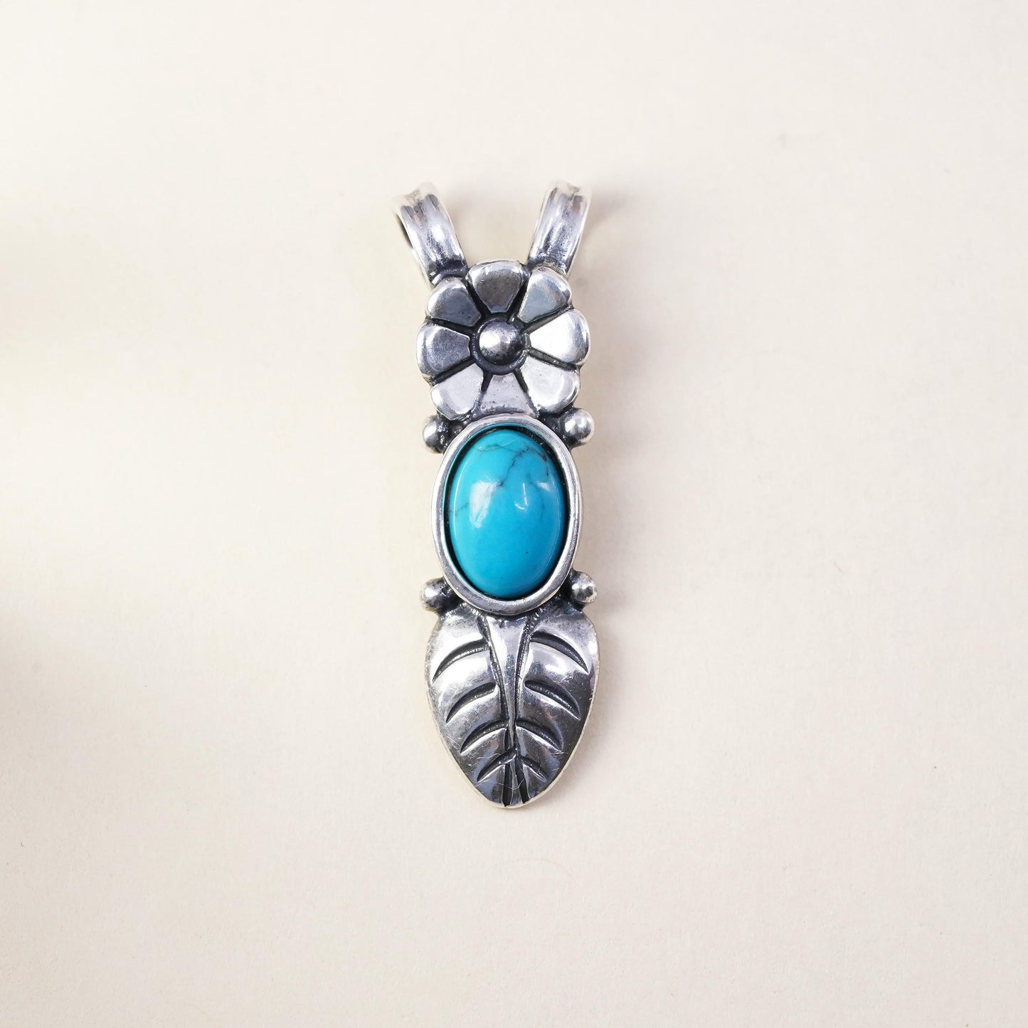 Vintage Relios Carolyn pollack handmade Sterling 925 silver pendant turquoise