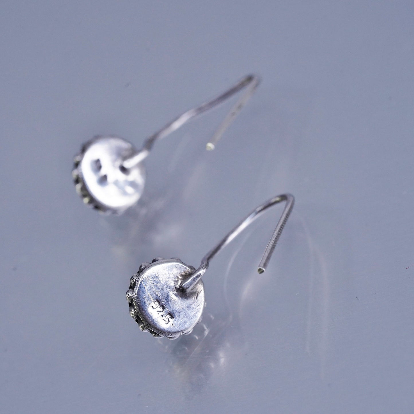 Vintage Sterling 925 silver handmade earrings with turquoise