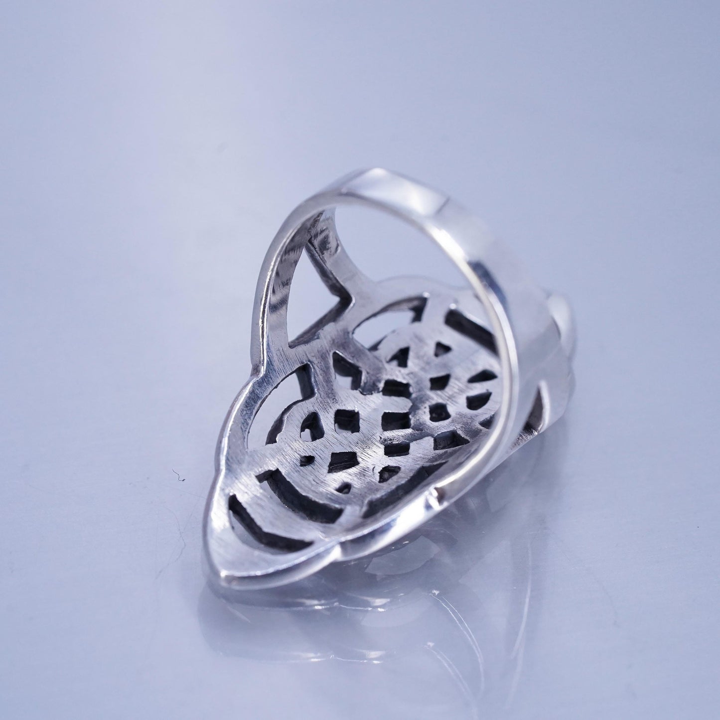 Size 9, Sterling 925 silver handmade ring, Irish Celtic knot textured band