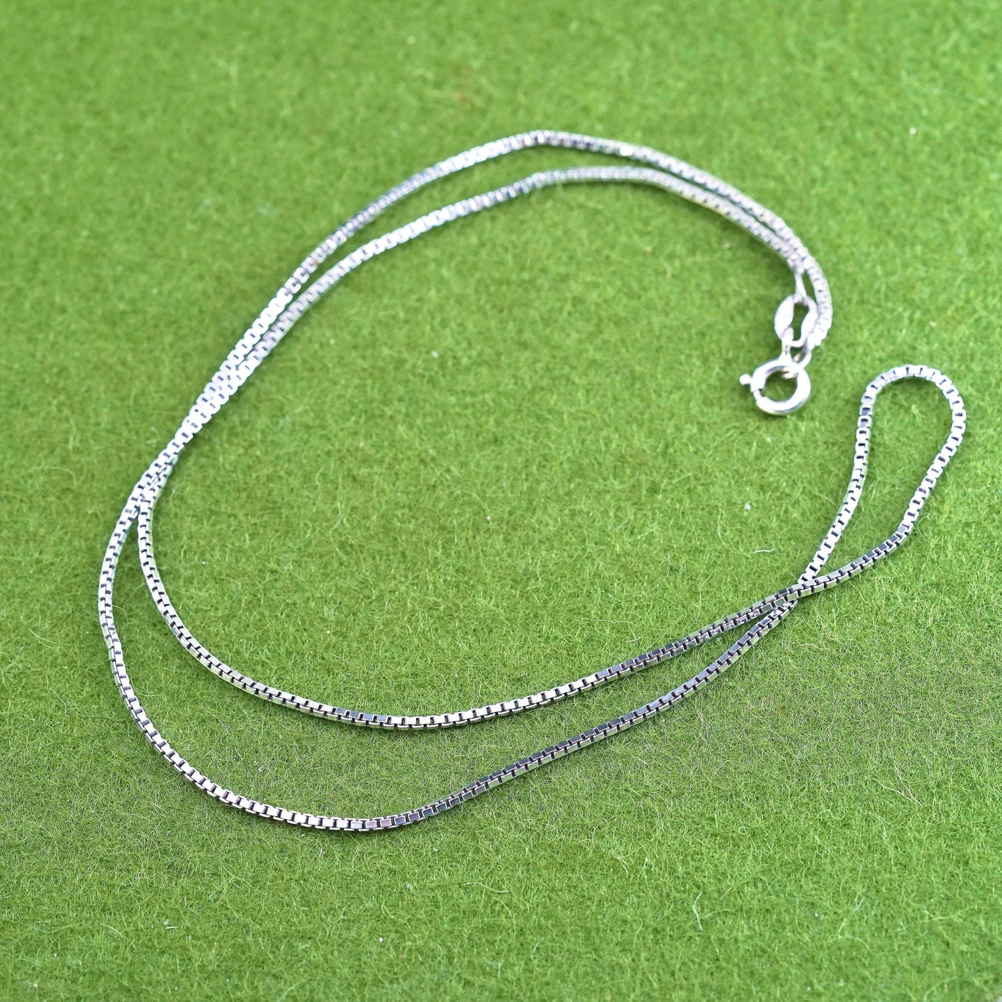 18", 1.6mm, vintage sterling silver box chain, 925 necklace