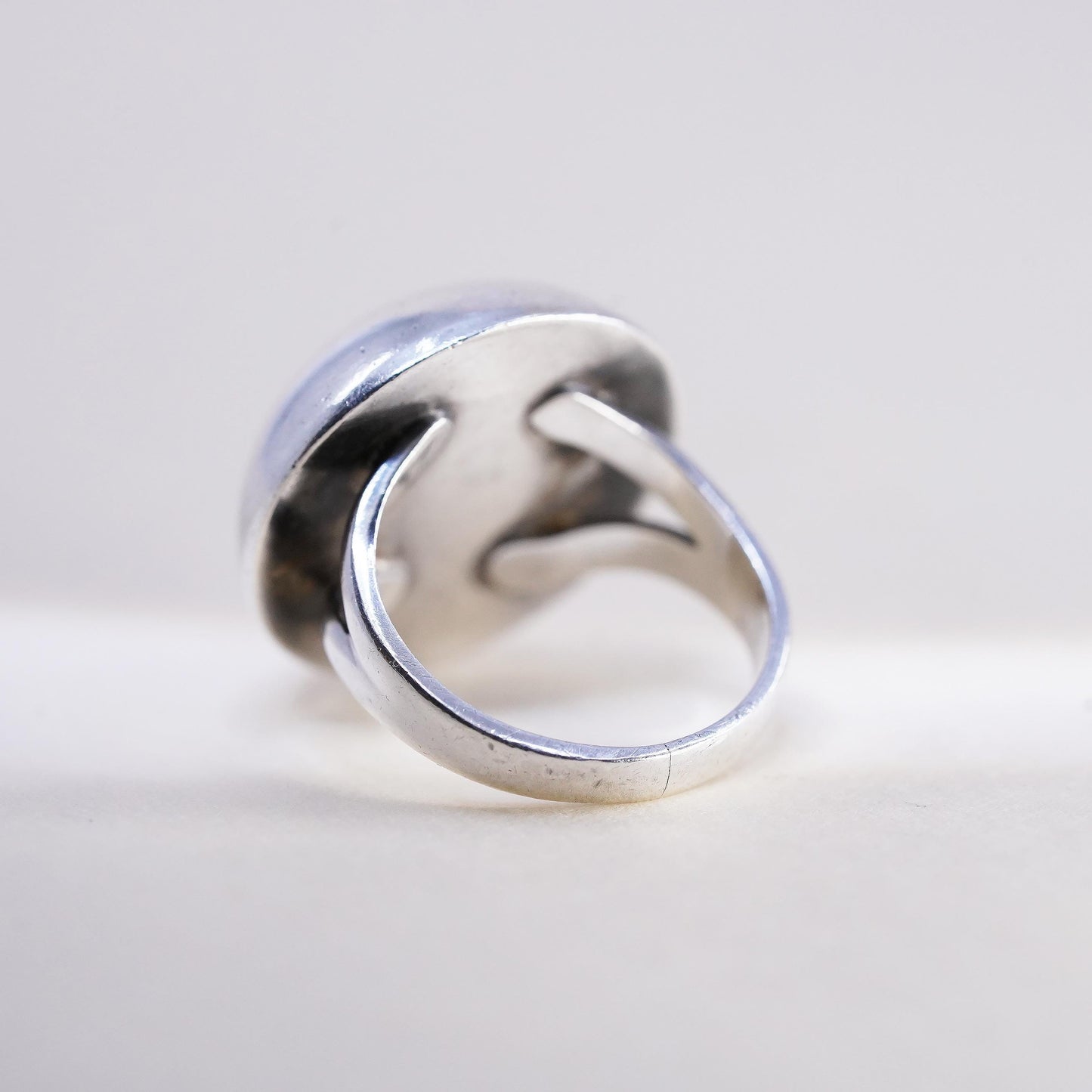 Size 5, modern sterling silver handmade ring, 925 statement circle dome band