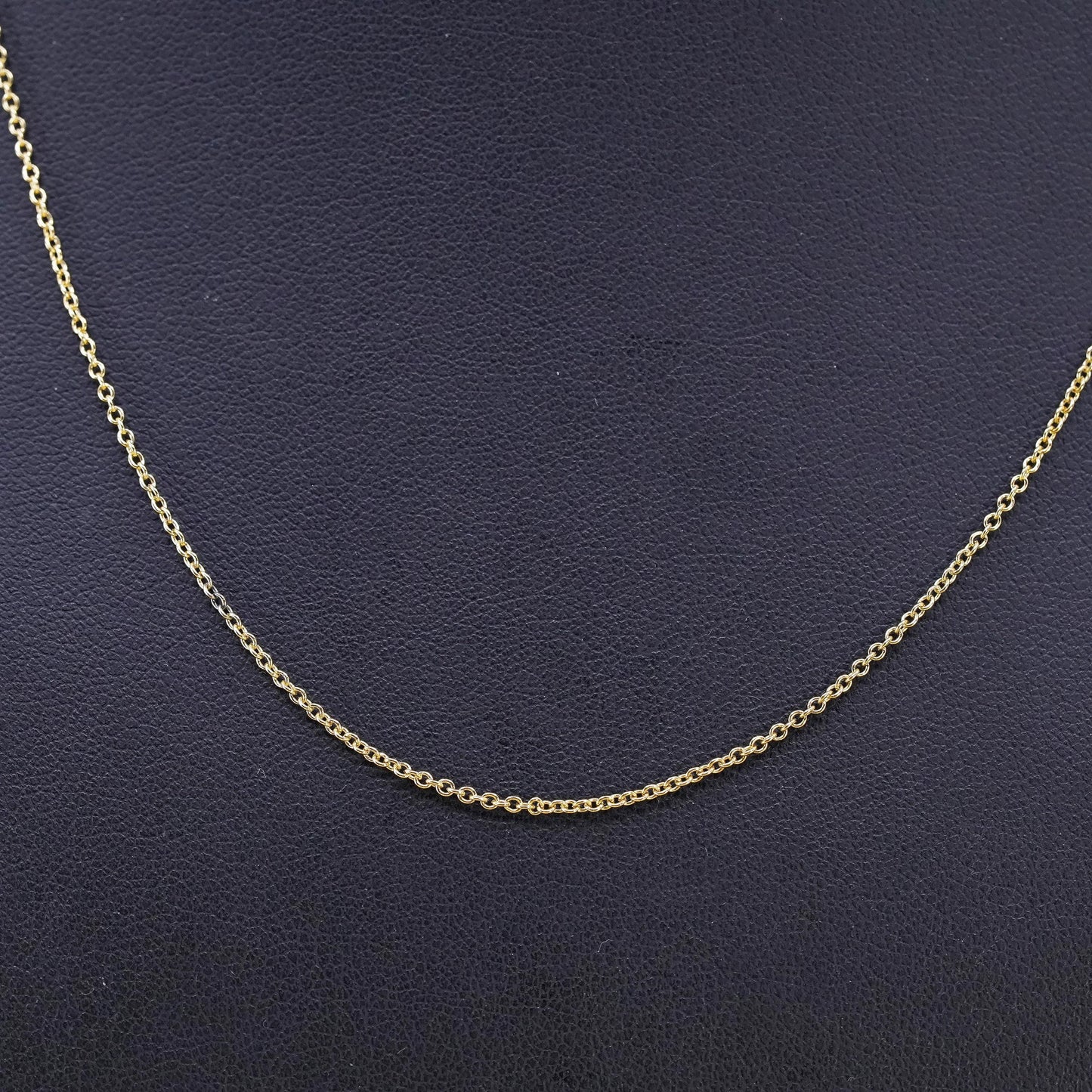 18", 1mm, vintage vermeil gold over Sterling silver circle chain, Italy 925 necklace