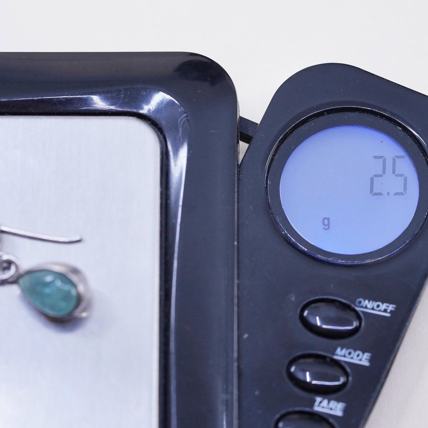 925 Sterling Silver Earrings, Pear Shaped Dangles, Minimalist Aqua Green Drops
