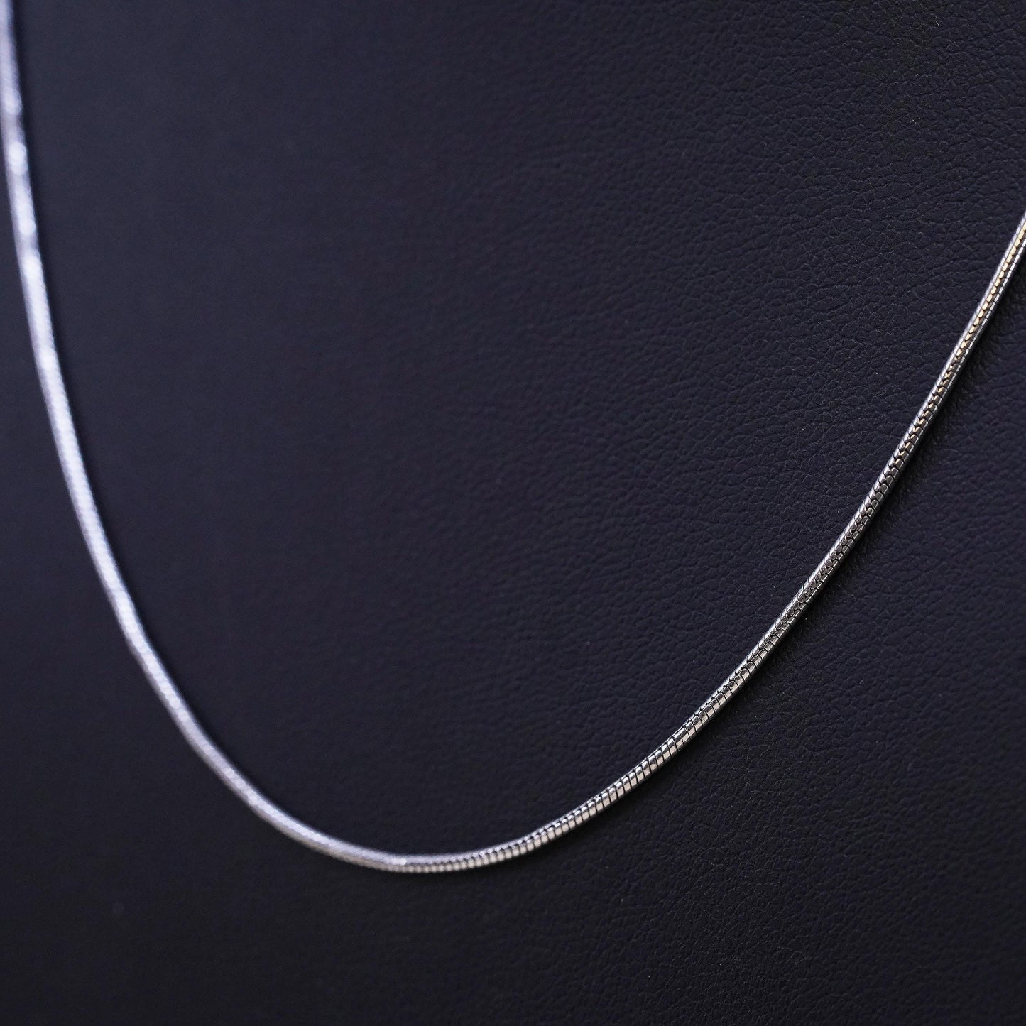 18" 1mm, Vintage Italian sterling silver snake link chain, 925 silver necklace
