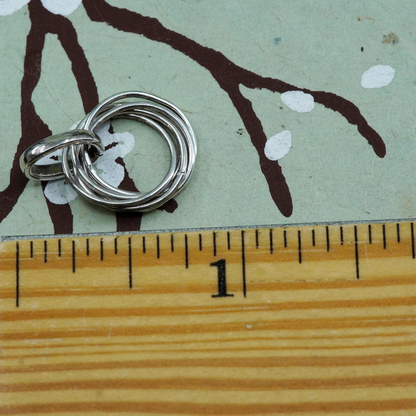 Vintage Sterling silver inspirational quote pendant, 925 entwined circle