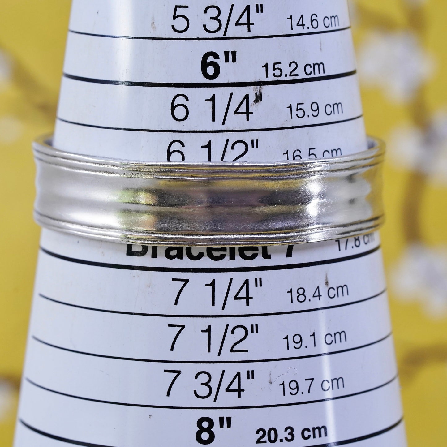 6.5”, VTG DVB Sterling silver bracelet, textured cuff "anything is possible"