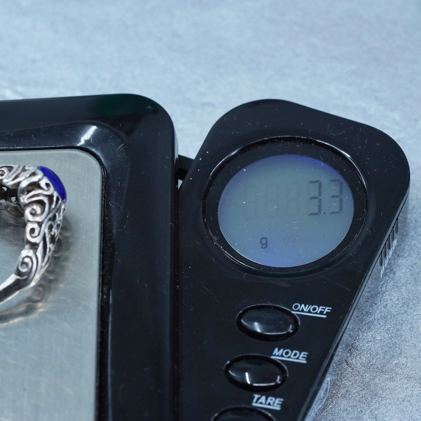 Size 7, southwestern Sterling 925 silver handmade band ring oval lapis lazuli