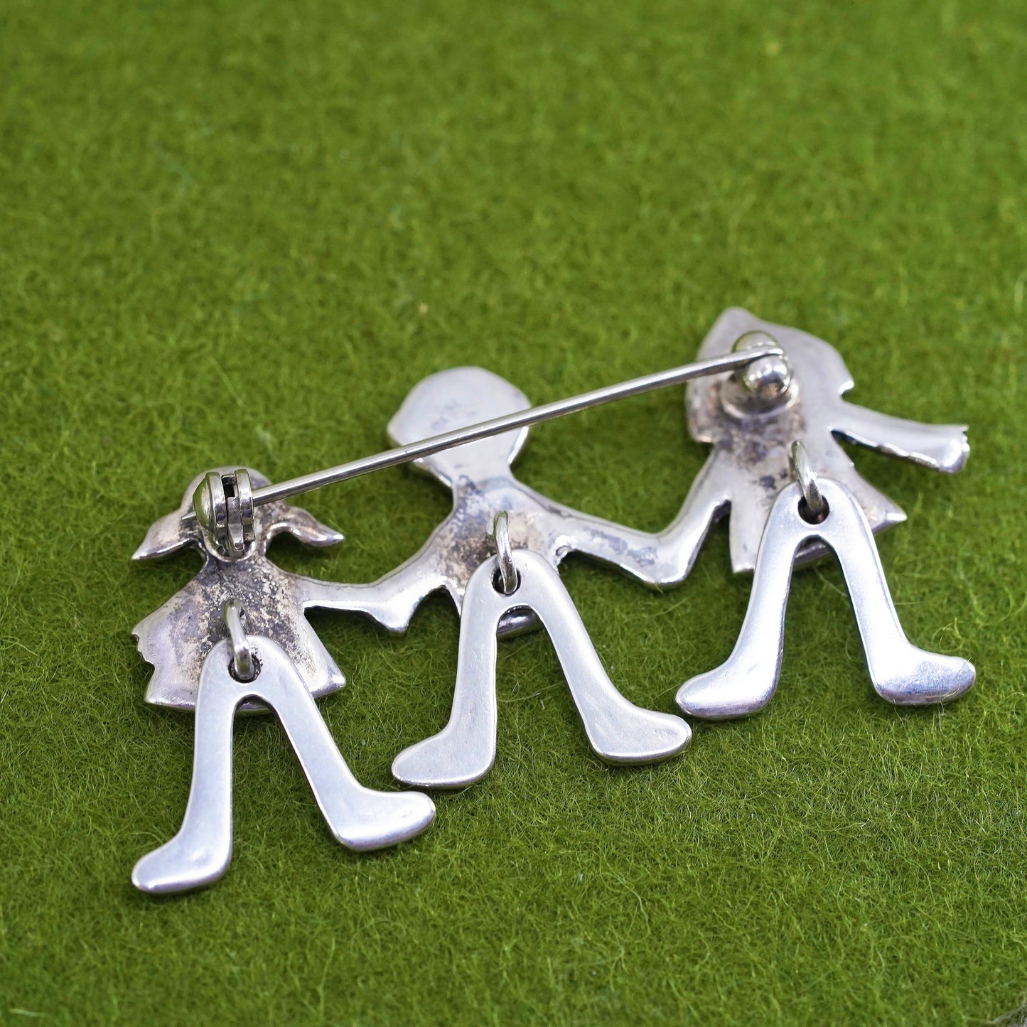 Vintage sterling silver handmade brooch, 925 save the children pin
